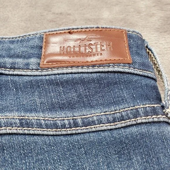 HOLLISTER Jeans Size 00R High Rise Crop Super Skinny Stretch 23x26 Lace Up 90s - Picture 6 of 12